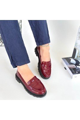 Narli Bordo Rugan Oxford Ayakkabı