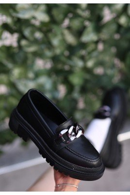 Kadın Ayakkabı Siyah Cilt Şık Günlük Kullanım 2025