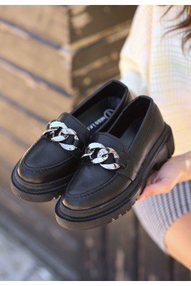 Kadın Ayakkabı Siyah Cilt Şık Günlük Kullanım 2025