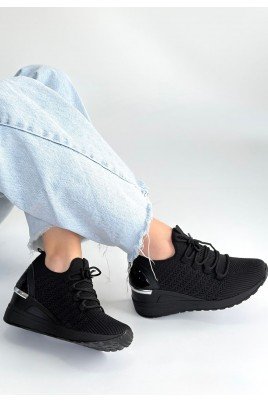 Weor Siyah Triko Bağcıklı Spor Ayakkabı