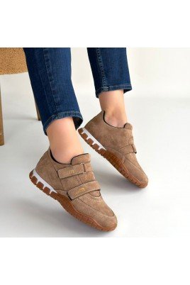 Kadın Sneaker Bej Süet Bağcıklı Günlük Spor Ayakkabı