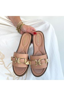 Kadın Terlik Bej Cilt Günlük Yazlık Rahat
