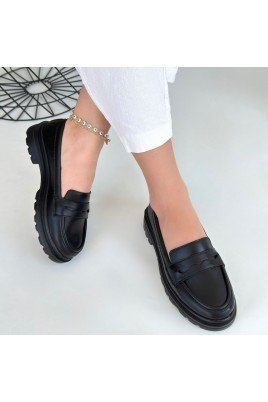 Narli Siyah Cilt Oxford Ayakkabı