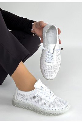 Kadın Sneaker Beyaz Deri Bağcıklı Günlük Spor Ayakkabı