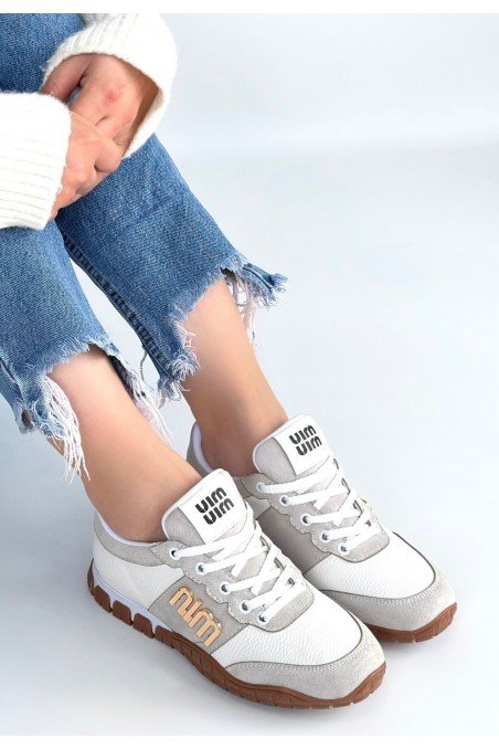 Kadın Sneaker Beyaz Cilt Bağcıklı Günlük Spor Ayakkabı