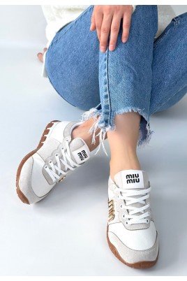 Kadın Sneaker Beyaz Cilt Bağcıklı Günlük Spor Ayakkabı