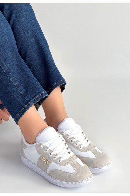 Kadın Sneaker Beyaz Cilt Bağcıklı Günlük Spor Ayakkabı