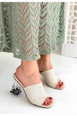 Evra Ten Triko Topuklu Terlik