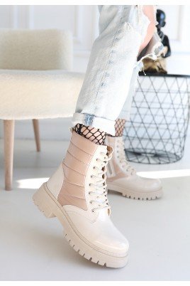 Kadın Bağcıklı Bot Bej Rugan Postal Tarz Günlük & Kışlık