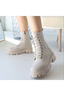 Flona Bej Cilt Bağcıklı Bot