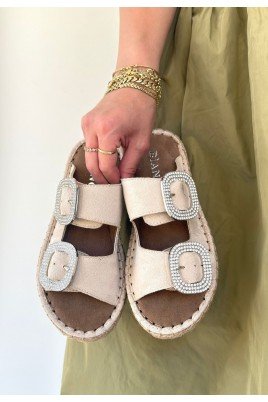 Hertas Bej Nubuk Tokalı Terlik