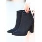 Kadın Topuklu Bot Siyah Süet Şık Kısa Bot Günlük & Özel Gün