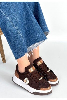 Ceans Kahverengi Süet Bağcıklı Spor Ayakkabı