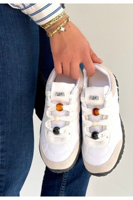 Kadın Sneaker Beyaz Nubuk Bağcıklı Günlük Spor Ayakkabı