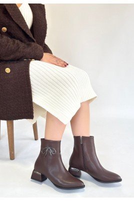 Harly Kahverengi Cilt Topuklu Bot