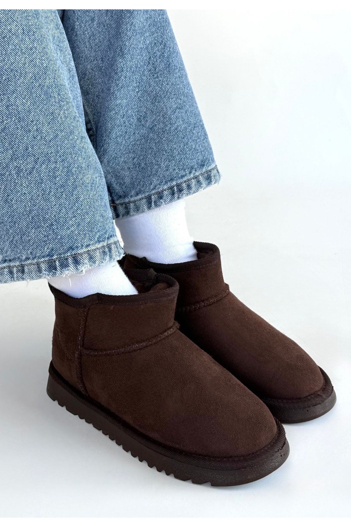 Kadın Bot Kahverengi Süet Kısa Bot Rahat Taban Günlük Kullanım Kadın Bot Kahverengi Süet Kısa Bot Rahat Taban Günlük Kullanım