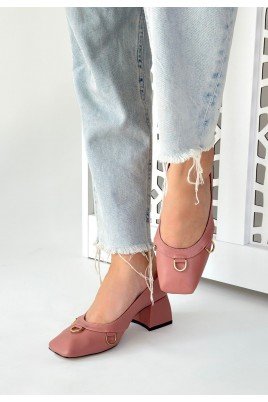 Kadın Topuklu Ayakkabı Pudra Cilt Ofis & Günlük Şık