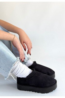 Kadın Bot Siyah Süet Kısa Bot Rahat Taban Günlük Kullanım