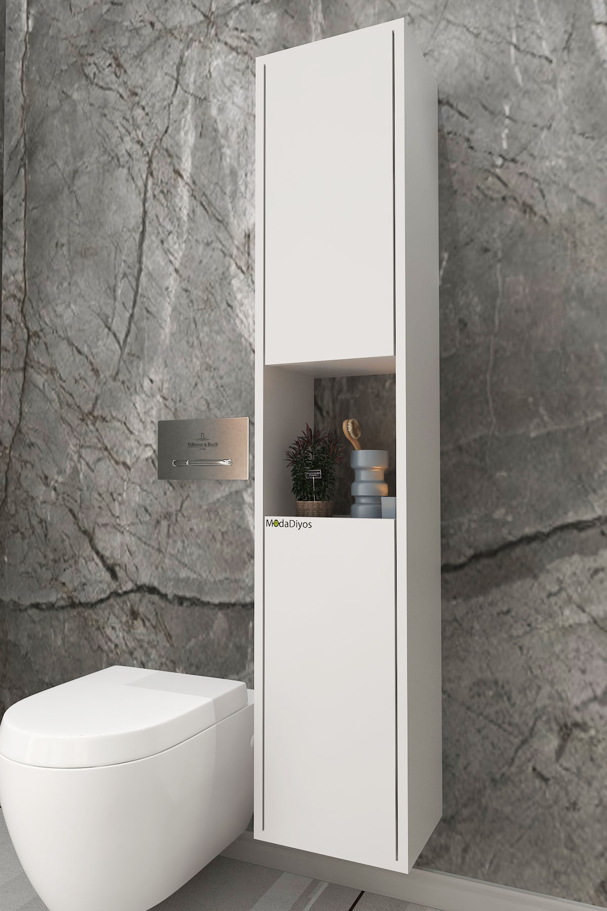 Banyo Depolama Dolabı MDF Raflı Organizer Çok Amaçlı Dolap WC & Mutfak Kullanım görsel 2