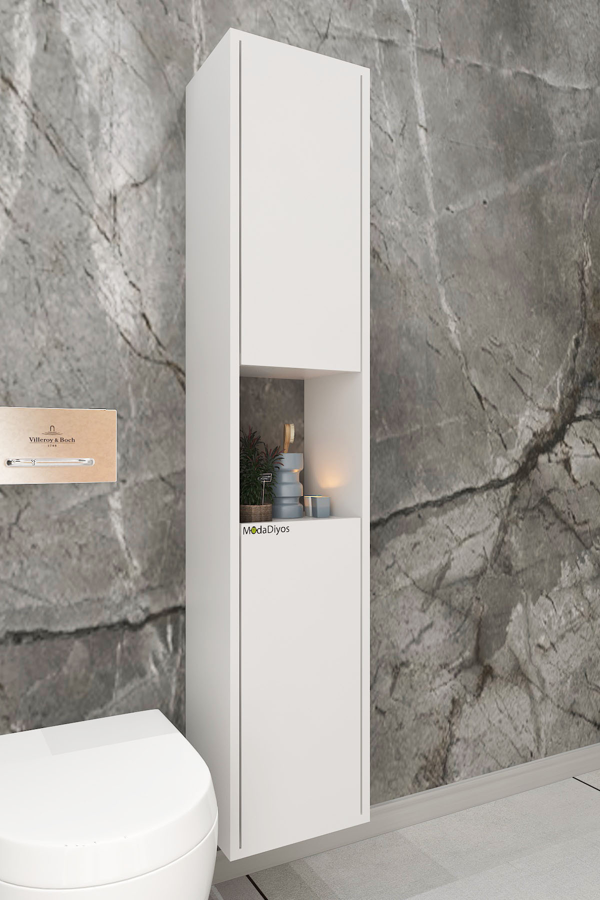 Banyo Depolama Dolabı MDF Raflı Organizer Çok Amaçlı Dolap WC & Mutfak Kullanım görsel 3