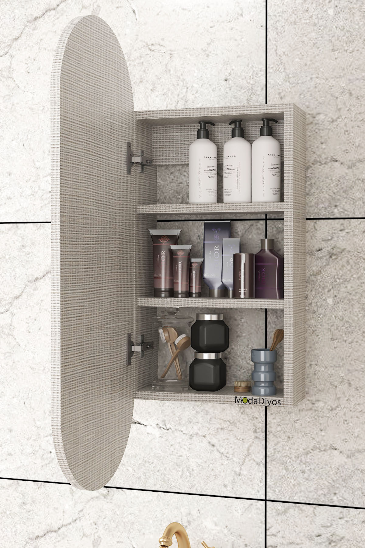Elise Lavabo Üstü Banyo Dolabı ( MDF ) Koton Vizon görsel 2