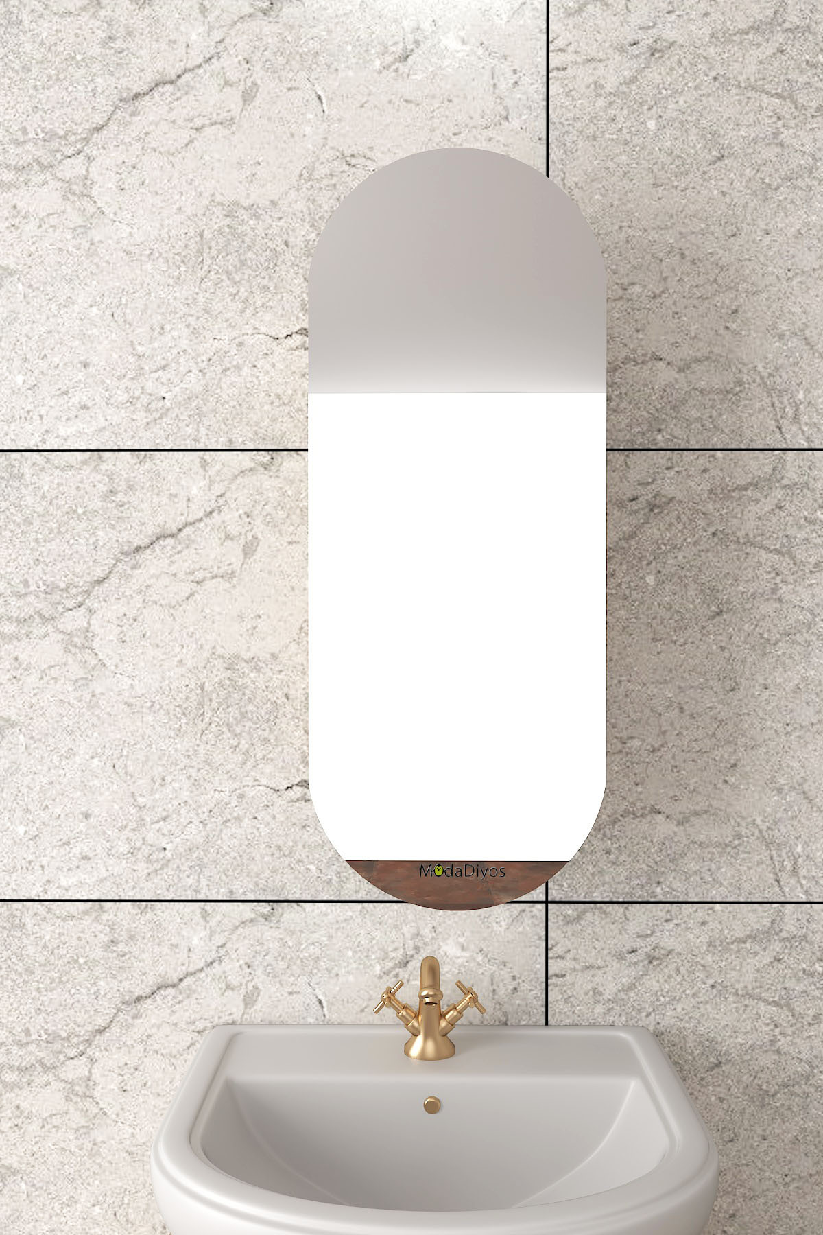 Elise Lavabo Üstü Banyo Dolabı ( MDF ) Ahşap görsel 3