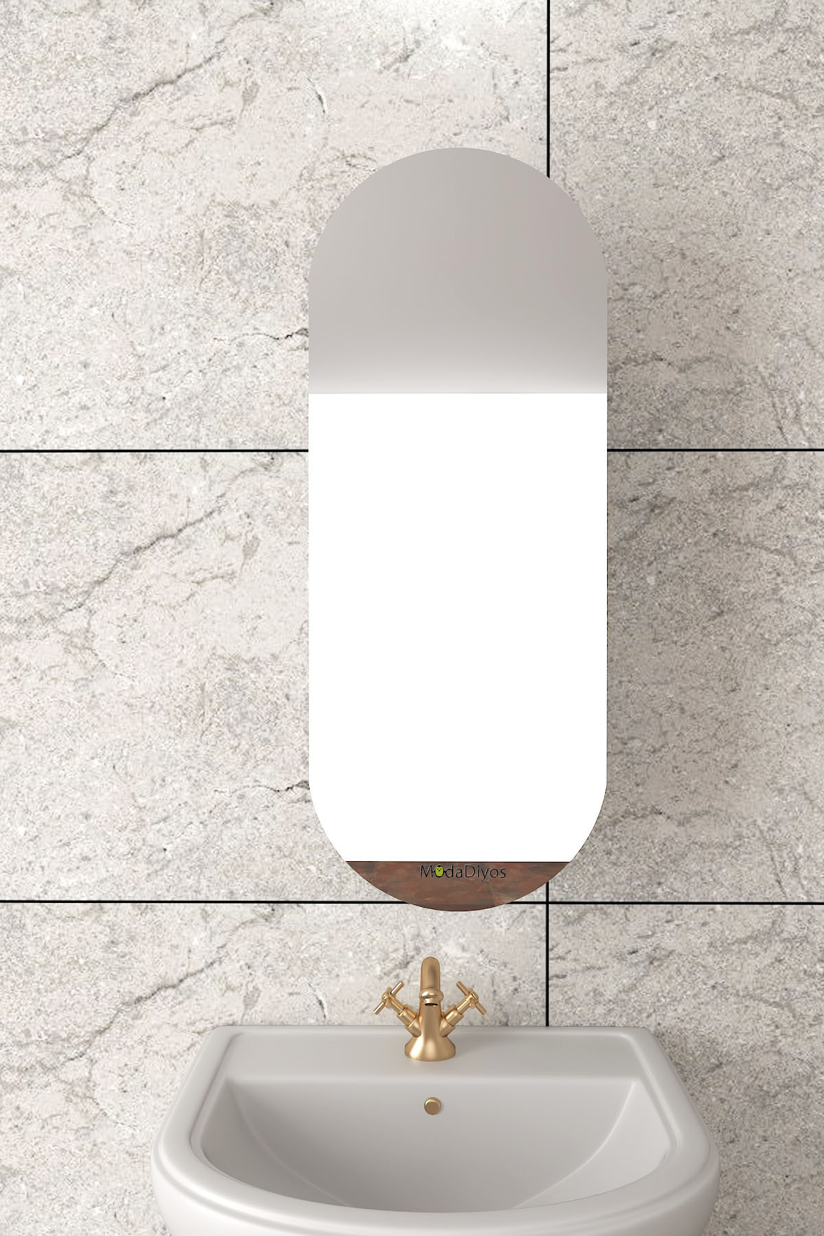 Elise Lavabo Üstü Banyo Dolabı ( MDF ) Gri görsel 3