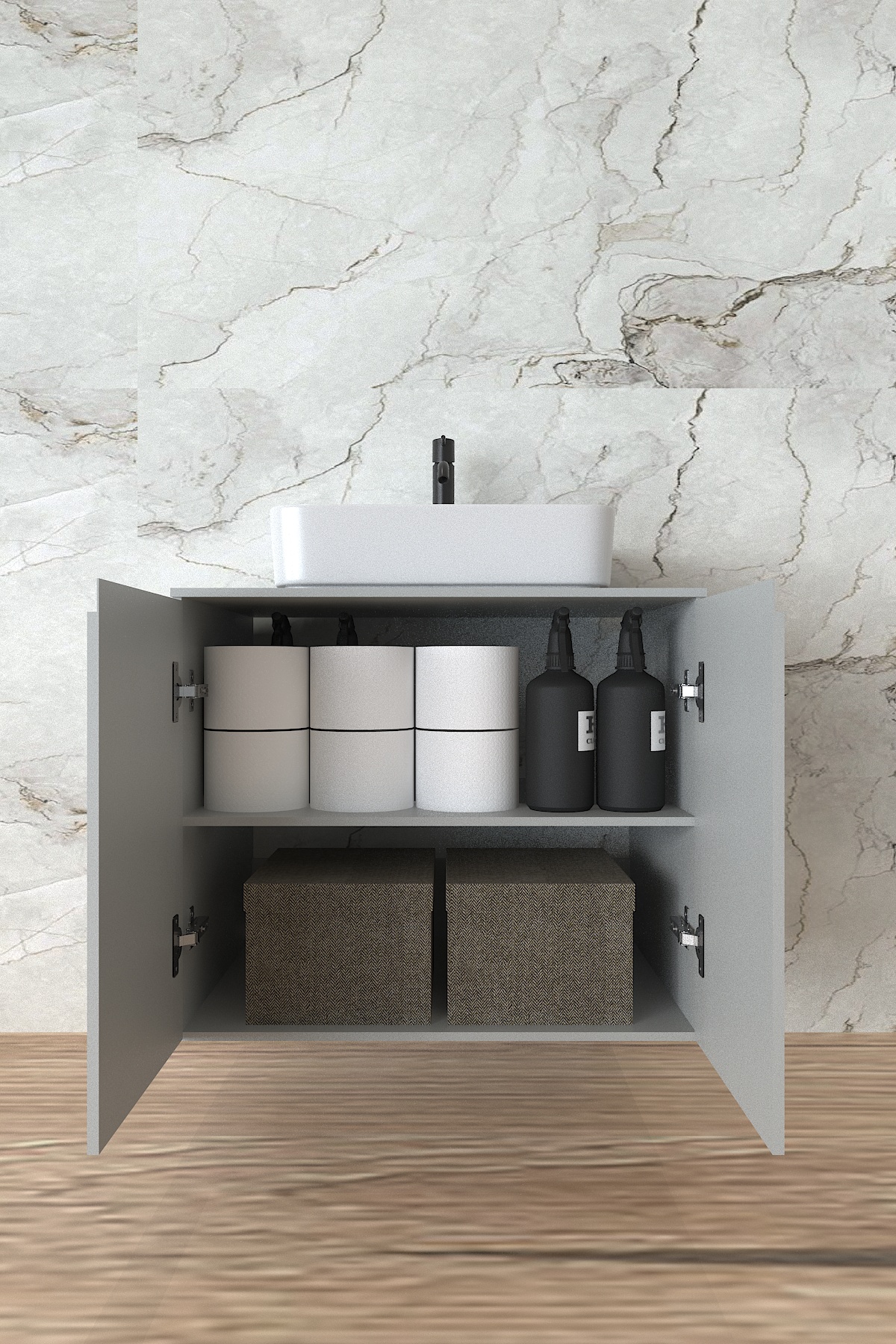 Montes Çanak Lavabo Altı Dolap, Banyo Dolabı - Banyo Dolabı - Görsel 4