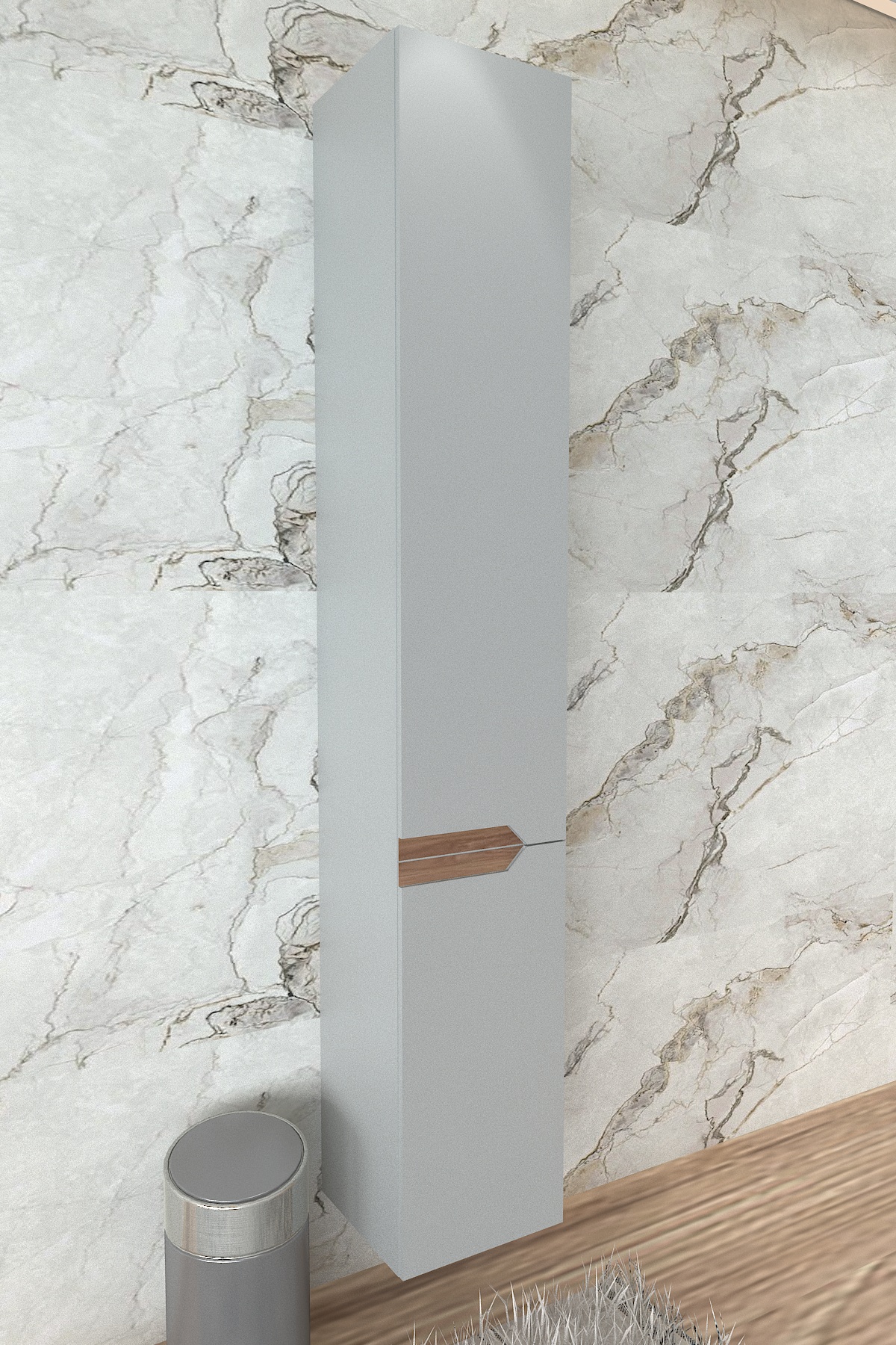 Serri Banyo Boy Dolap, Çok Amaçlı Depolama Dolabı - Banyo Dolabı - Görsel 3