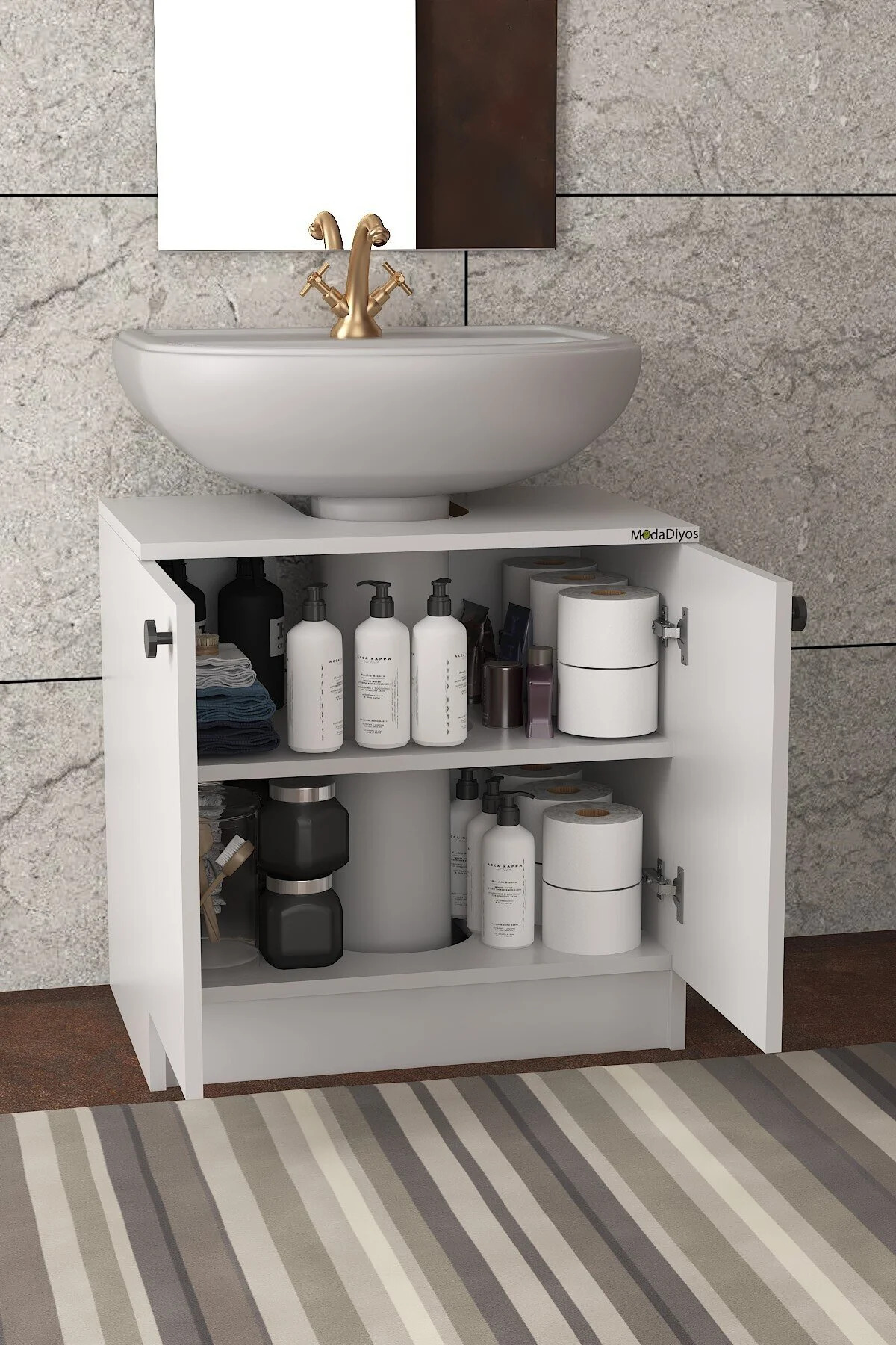 Modelisa Lavabo Altı Dolap, Banyo Dolabı - Mdf - Banyo Mobilyası - Görsel 3