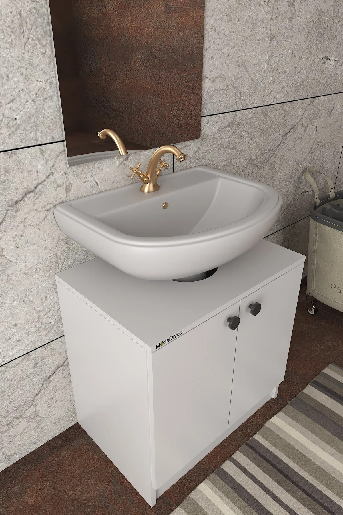 Modelisa Lavabo Altı Dolap, Banyo Dolabı - Mdf - Banyo Mobilyası - Görsel 5