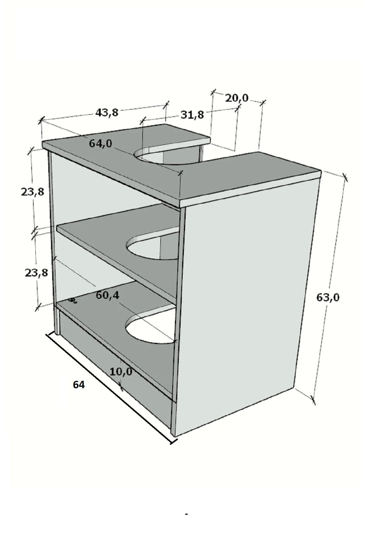 Modelisa Lavabo Altı Dolap, Banyo Dolabı - Mdf - Banyo Mobilyası - Görsel 6