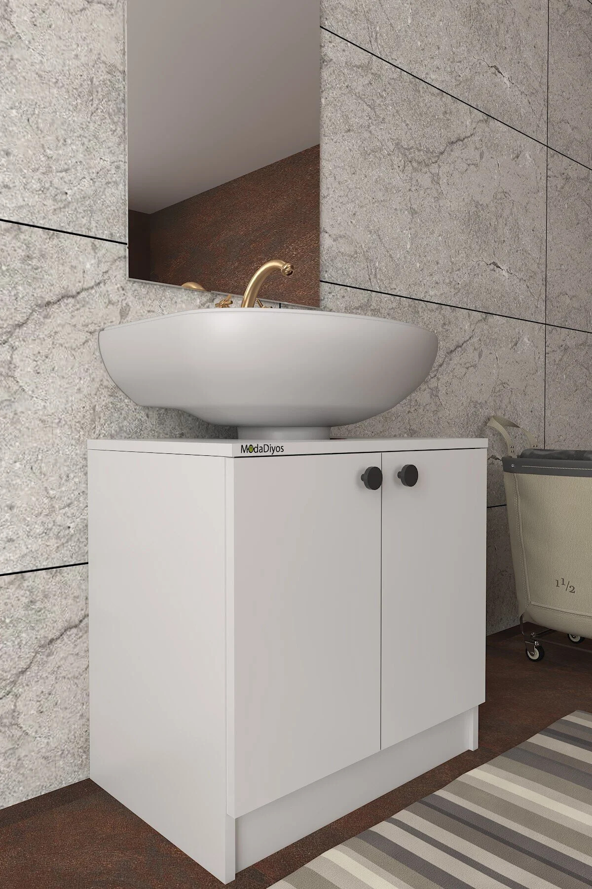 Modelisa Lavabo Altı Dolap, Banyo Dolabı - Mdf - Banyo Mobilyası - Görsel 2