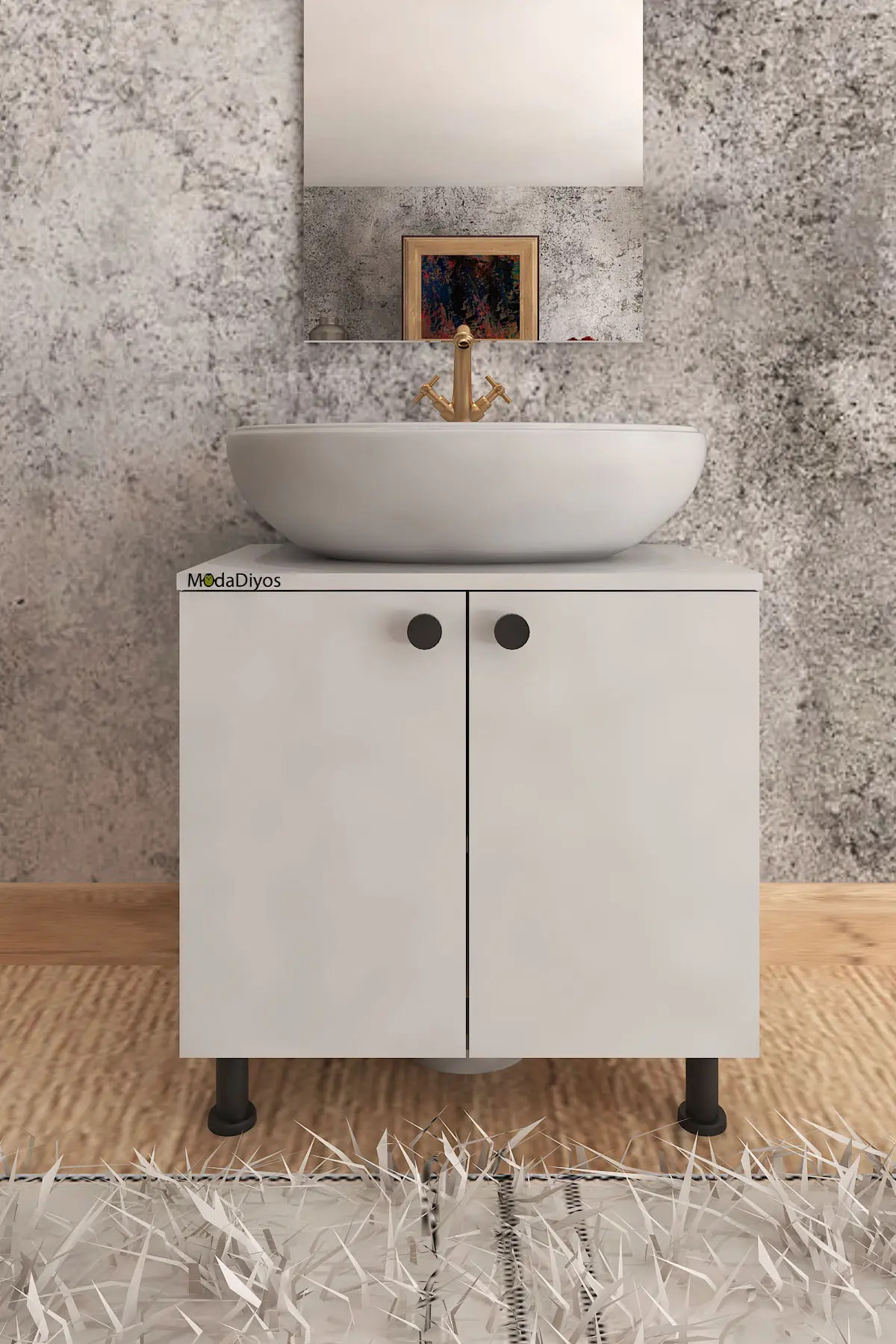 Modelisa Lavabo Altı Dolap, Ayaklı Banyo Dolabı Mdf - Banyo Dolabı - Görsel 4