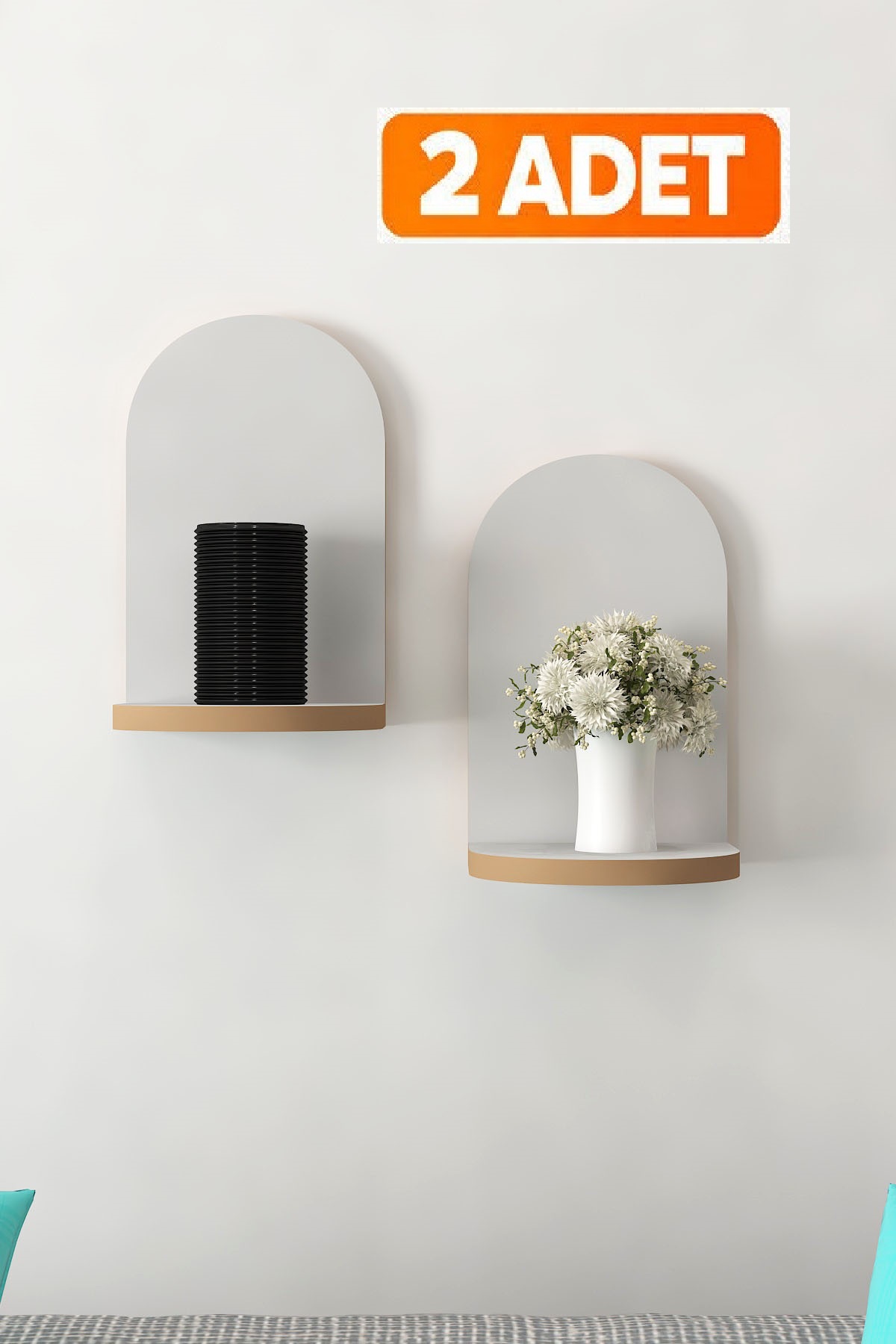 Dekoratif Duvar Rafı 25x 17 x 12 (2 ADET ) Raf - Kitaplık / Raf Sistemi - Görsel 2