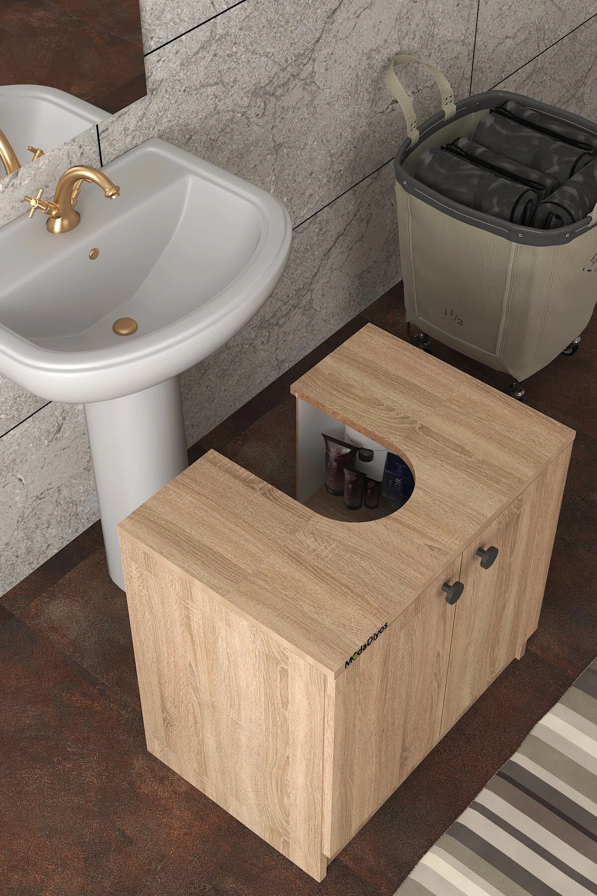 Modelisa Lavabo Altı Dolap, Banyo Dolabı - Mdf Ahşap - Banyo Dolabı | ModaDiyos